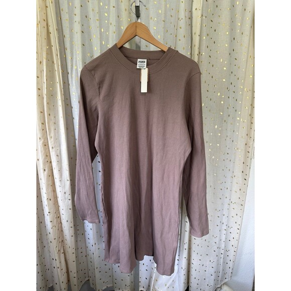 NWT Victoria's Secret PINK Stretch Ribbed Cotton Mock Neck Bodycon Dress XXL - Picture 4 of 8